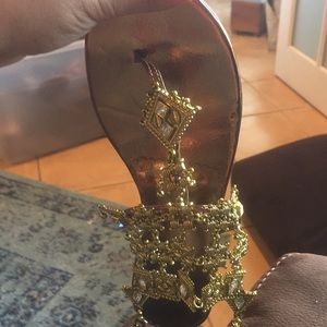 Fancy gold sandals
